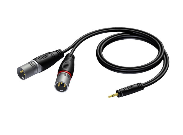 Procab CLA712/3 XLR til 3.5mm Jack 3.5mm Han stereo-2x XLR Han-3m